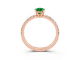 Rose gold Pear Cut Solitaire Pave Diamond Engagement Ring with Four-Prong Setting_3