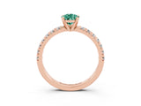 Rose gold Pear Cut Solitaire Pave Diamond Engagement Ring with Four-Prong Setting_3