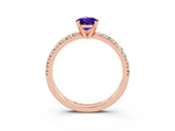 Rose gold Pear Cut Solitaire Pave Diamond Engagement Ring with Four-Prong Setting_3