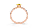 Rose gold Pear Cut Solitaire Pave Diamond Engagement Ring with Four-Prong Setting_3
