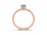 Rose gold Pear Cut Solitaire Pave Diamond Engagement Ring with Four-Prong Setting_3