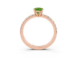 Rose gold Pear Cut Solitaire Pave Diamond Engagement Ring with Four-Prong Setting_3