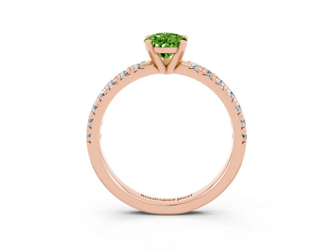 Rose gold Pear Cut Solitaire Pave Diamond Engagement Ring with Four-Prong Setting_3