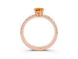 Rose gold Pear Cut Solitaire Pave Diamond Engagement Ring with Four-Prong Setting_3