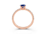 Rose gold Pear Cut Solitaire Pave Diamond Engagement Ring with Four-Prong Setting_3