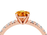 Rose gold Pear Cut Solitaire Pave Diamond Engagement Ring with Four-Prong Setting_4