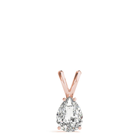 Rose gold Pear Cut Solitaire Pendant with Three-Prong Setting 1