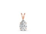 Rose gold Pear Cut Solitaire Pendant with Three-Prong Setting_11
