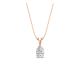 Rose gold Pear Cut Solitaire Pendant with Three-Prong Setting_12