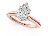 Rose gold Pear Cut Solitaire Ring with Cathedral Band and Four-Prong Setting_117
