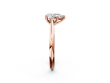 Rose gold Pear Cut Solitaire Ring with Cathedral Band and Four-Prong Setting_118