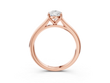 Rose gold Pear Cut Solitaire Ring with Cathedral Band and Four-Prong Setting_119