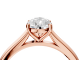 Rose gold Pear Cut Solitaire Ring with Cathedral Band and Four-Prong Setting_120