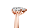 Rose gold Pear Cut Solitaire Ring with Cathedral Band and Four-Prong Setting_121