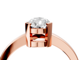 Rose gold Pear Cut Solitaire Ring with Four-Prong Setting and Classic Band_61