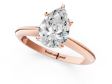 Rose gold Pear Cut Solitaire Ring with Four-Prong Setting on a Classic Band_74