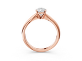 Rose gold Pear Cut Solitaire Ring with Four-Prong Setting on a Classic Band_76