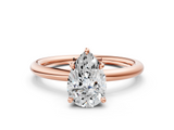 Rose gold Pear Cut Solitaire Ring with Thin Band and Four-Prong Setting_36