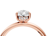 Rose gold Pear Cut Solitaire Ring with Thin Band and Four-Prong Setting_40