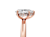 Rose gold Pear Cut Solitaire Ring with Thin Band and Four-Prong Setting_41