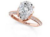 Rose gold Pear Cut Solitaire Split Shank Pave Diamond Engagement Ring with Four-Prong Setting_10