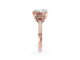 Rose gold Pear Cut Solitaire Split Shank Pave Diamond Engagement Ring with Four-Prong Setting_11