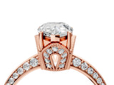 Rose gold Pear Cut Solitaire Split Shank Pave Diamond Engagement Ring with Four-Prong Setting_13