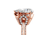 Rose gold Pear Cut Solitaire Split Shank Pave Diamond Engagement Ring with Four-Prong Setting_14