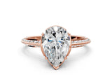 Rose gold Pear Cut Solitaire Split Shank Pave Diamond Engagement Ring with Four-Prong Setting_33