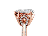 Rose gold Pear Cut Solitaire Split Shank Pave Diamond Engagement Ring with Four-Prong Setting_38