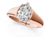 Rose gold Pear Cut Solitaire Tension Set Diamond Ring with Split Shank Band_16
