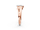 Rose gold Pear Cut Solitaire Tension Set Diamond Ring with Split Shank Band_17