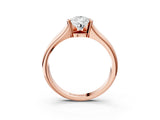 Rose gold Pear Cut Solitaire Tension Set Diamond Ring with Split Shank Band_18