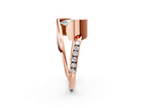 Rose gold Pear Cut Solitaire Tension-Set Diamond Split Shank Ring_17