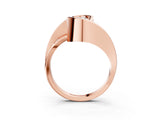 Rose gold Pear Cut Solitaire Tension-Set Diamond Split Shank Ring_18