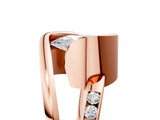 Rose gold Pear Cut Solitaire Tension-Set Diamond Split Shank Ring_20