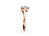 Rose gold Pear Cut Solitaire Twist Band Ring with Four-Prong Setting_34