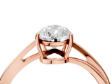 Rose gold Pear Cut Solitaire Twist Band Ring with Four-Prong Setting_36