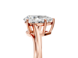 Rose gold Pear Cut Solitaire Twist Band Ring with Four-Prong Setting_37