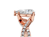 Rose gold Pear Cut Solitaire Twist Pave Diamond Engagement Ring with Prong Setting_20