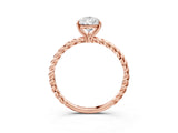 Rose gold Pear Cut Solitaire Twisted Band 4-Prong Ring_18