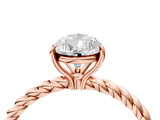 Rose gold Pear Cut Solitaire Twisted Band 4-Prong Ring_19