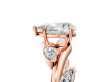 Rose gold Pear Cut Solitaire Twisted Band Marquise Accent Prong Setting Ring_8
