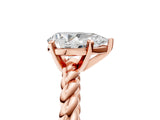Rose gold Pear Cut Solitaire Twisted Band with Four-Prong Setting_128