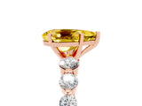Rose gold Pear Cut Solitaire Yellow Sapphire Ring with Pave Band and Four-Prong Setting_29