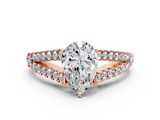 Rose gold Pear Cut Split Shank Pave Diamond Engagement Ring with Four-Prong Setting_28
