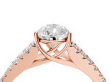 Rose gold Pear Cut Split Shank Pave Diamond Engagement Ring with Four-Prong Setting_32