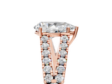 Rose gold Pear Cut Split Shank Pave Diamond Engagement Ring with Four-Prong Setting_33
