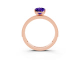 Rose gold Pear Cut Tanzanite Milgrain Pavé Engagement Ring with Four-Prong Setting_3