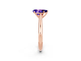 Rose gold Pear Cut Tanzanite Solitaire Engagement Ring with Cathedral Setting and Four-Prong Mount_20